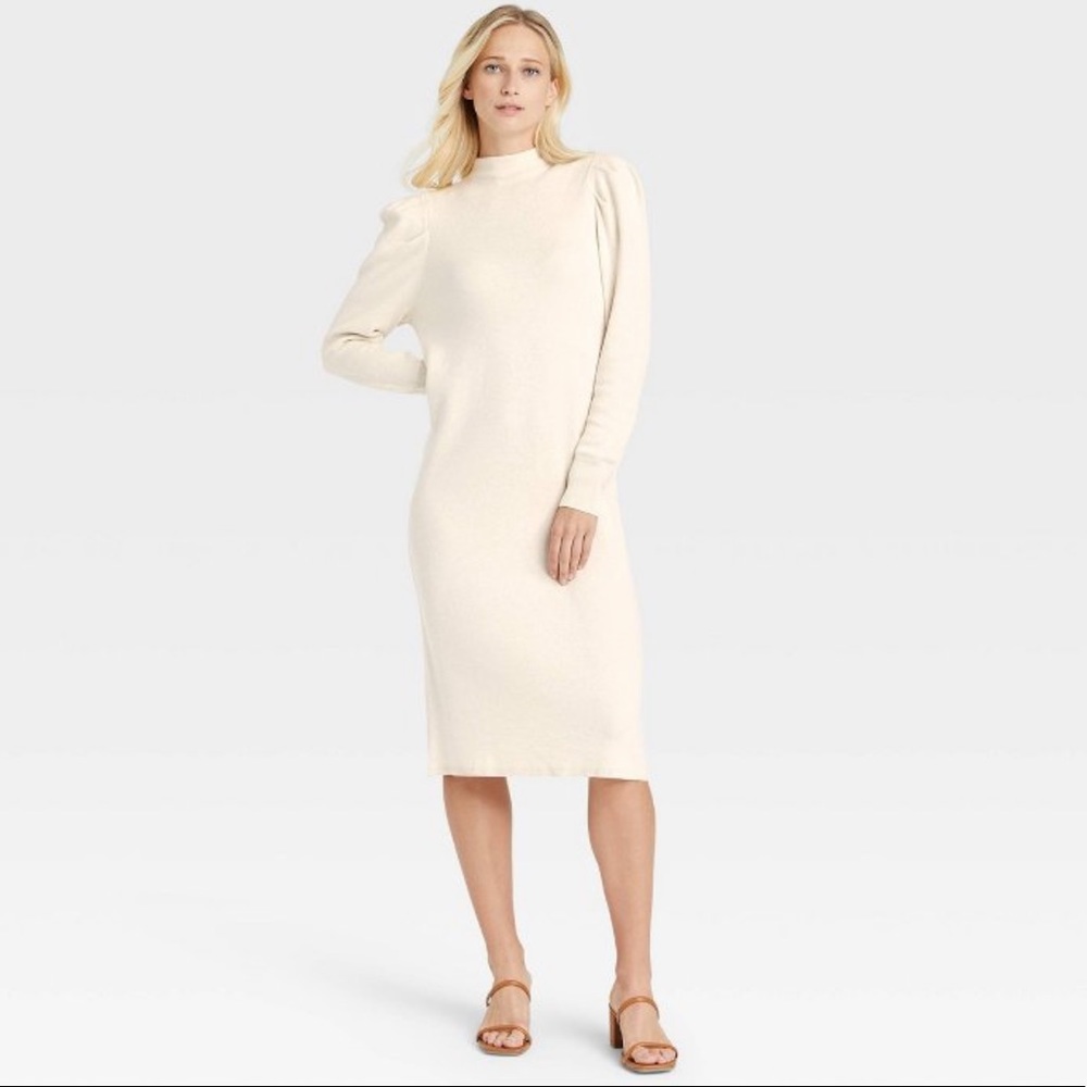 NWT Cream Long Sleeve Dress